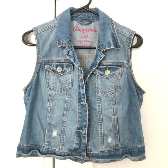 🍋nowt Aeropostale Sleeveless Denim Jacket - Picture 4 of 7